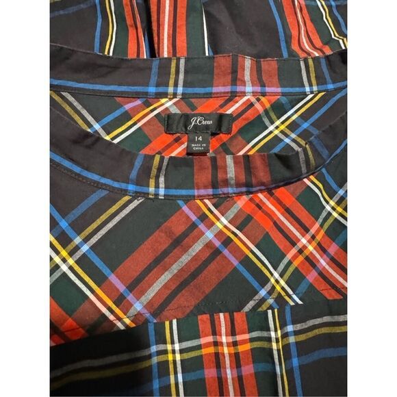 J.Crew Funnelneck shirt in Stewart tartan with jeweled buttons on shoulder stewa - Picture 3 of 12